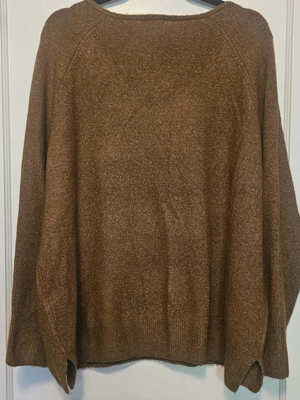Halogen V-Neck Cozy Brown Sweater - Picture 6 of 8